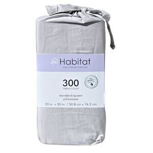 Habitat Set of 2 Organic Pillowcases 300 Thread Count Gray Grey